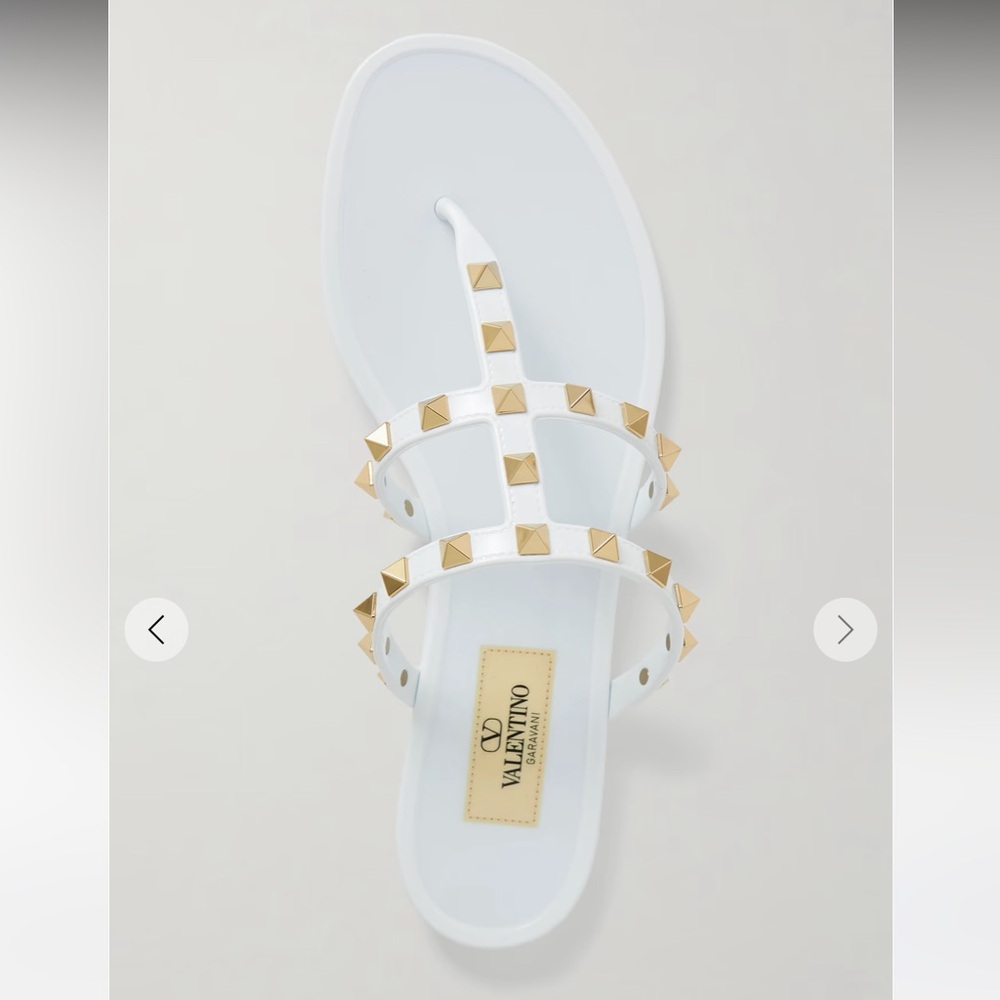 Valentino Garavani White Rockstud Jelly Sandal